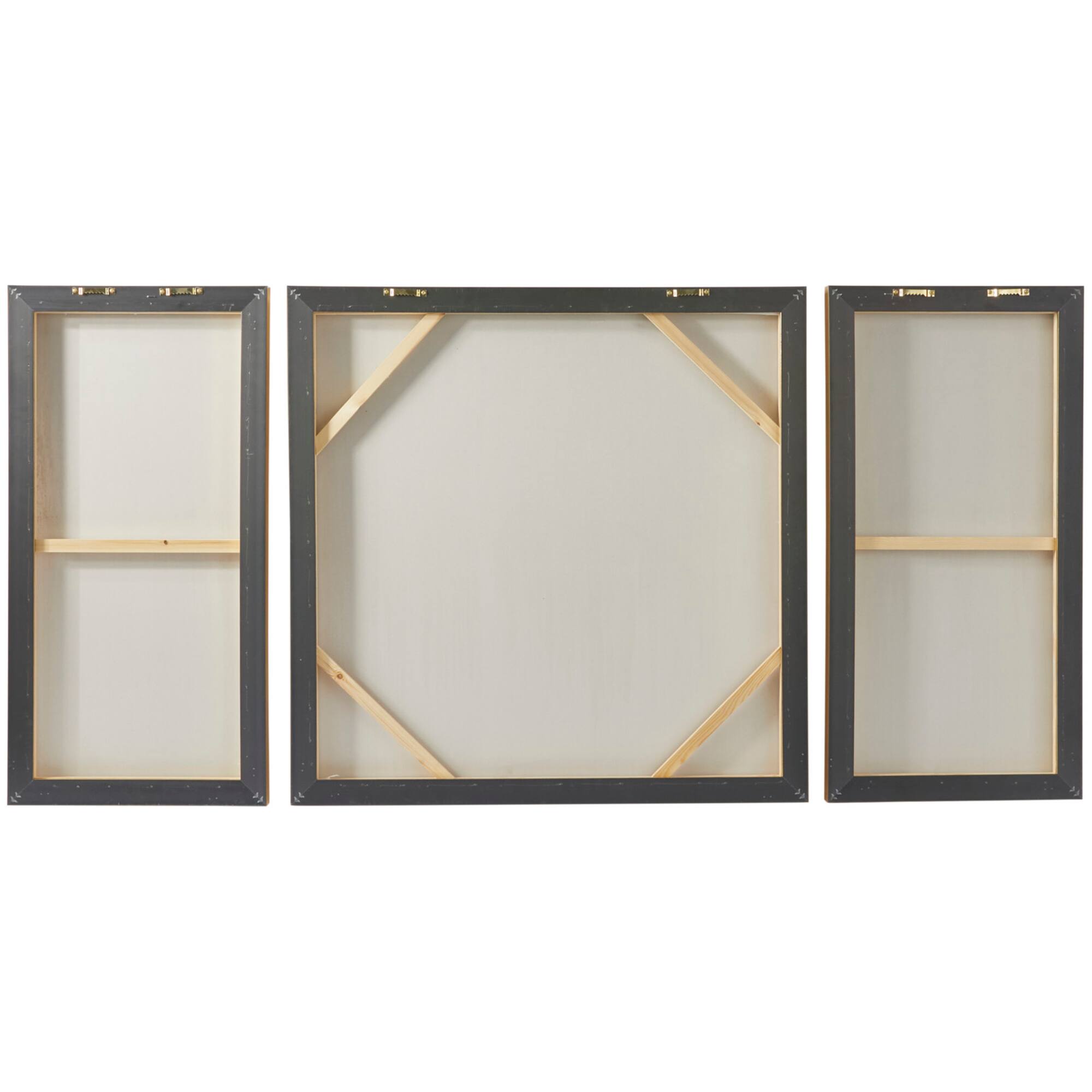 Gold Canvas Ombre Geode Framed Wall Art with Gold Frame Set of 3 32", 16", 16"